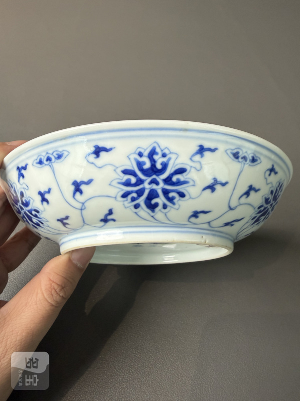 清光绪 青花缠枝莲纹盘 - 图2